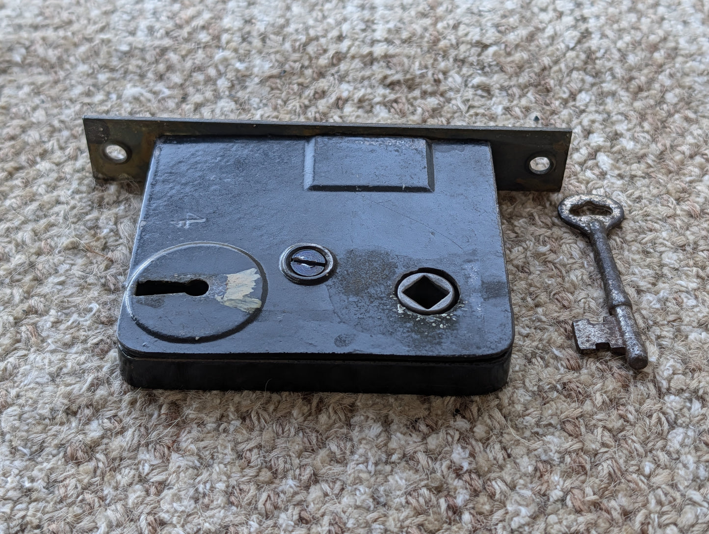 Antique Interior Mortise Lock Door Hardware #4 P With Key