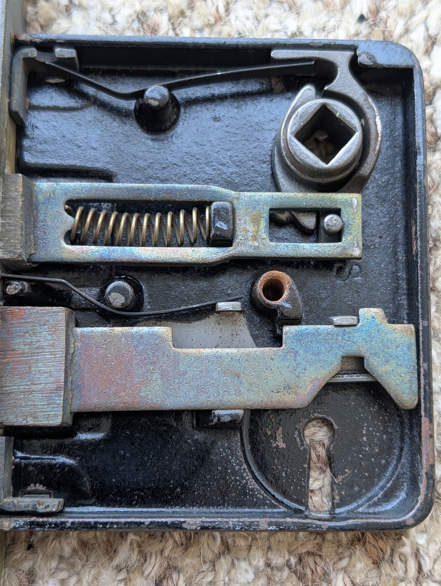 Antique Interior Mortise Lock Door Hardware #4 P With Key