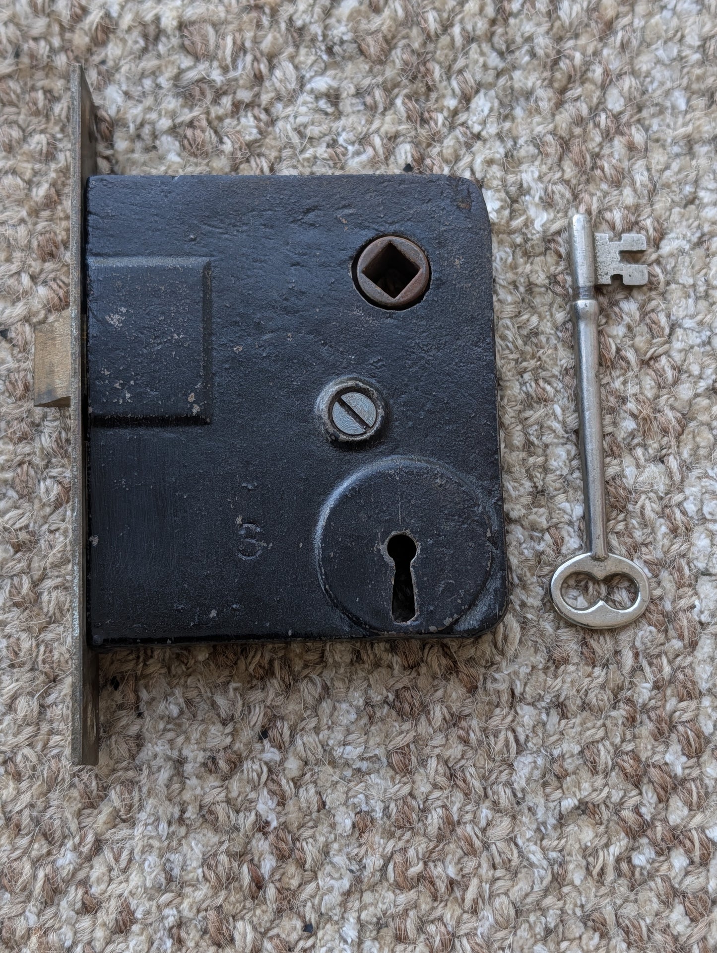 Antique Interior Mortise Lock Door Hardware #U Z 3 U With Key