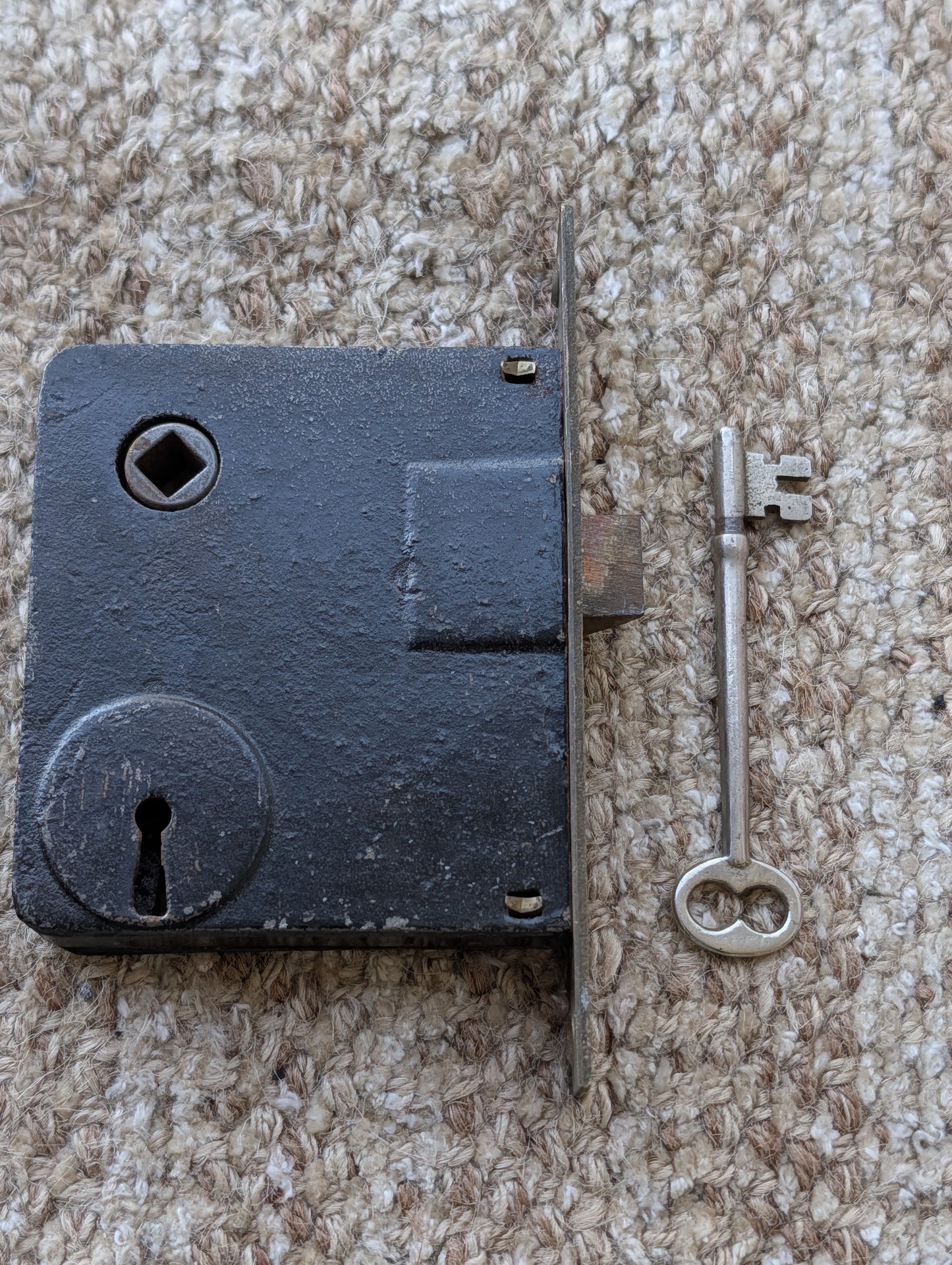 Antique Interior Mortise Lock Door Hardware #U Z 3 U With Key
