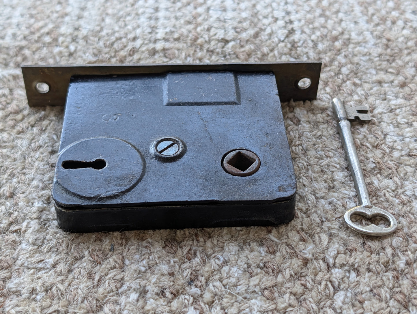 Antique Interior Mortise Lock Door Hardware #U Z 3 U With Key