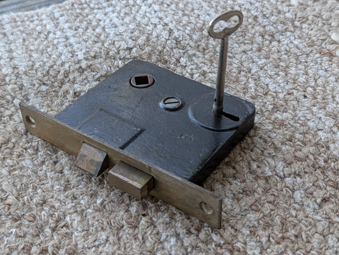 Antique Interior Mortise Lock Door Hardware #U Z 3 U With Key