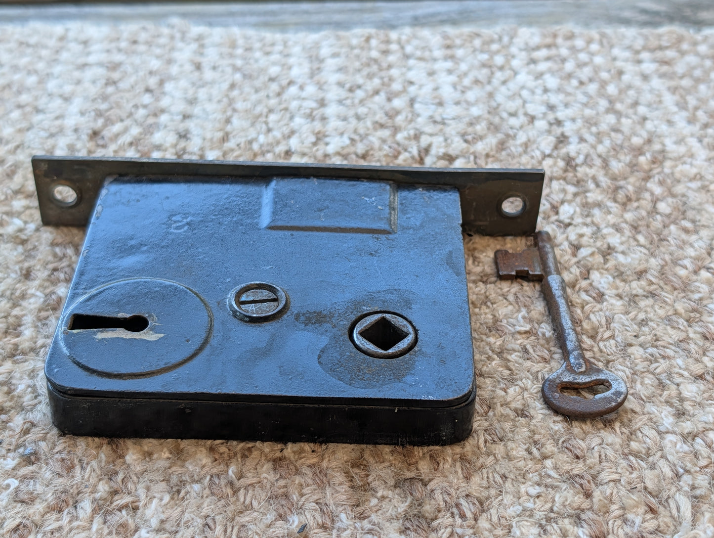 Antique Interior Mortise Lock Door Hardware #3 U S With Key
