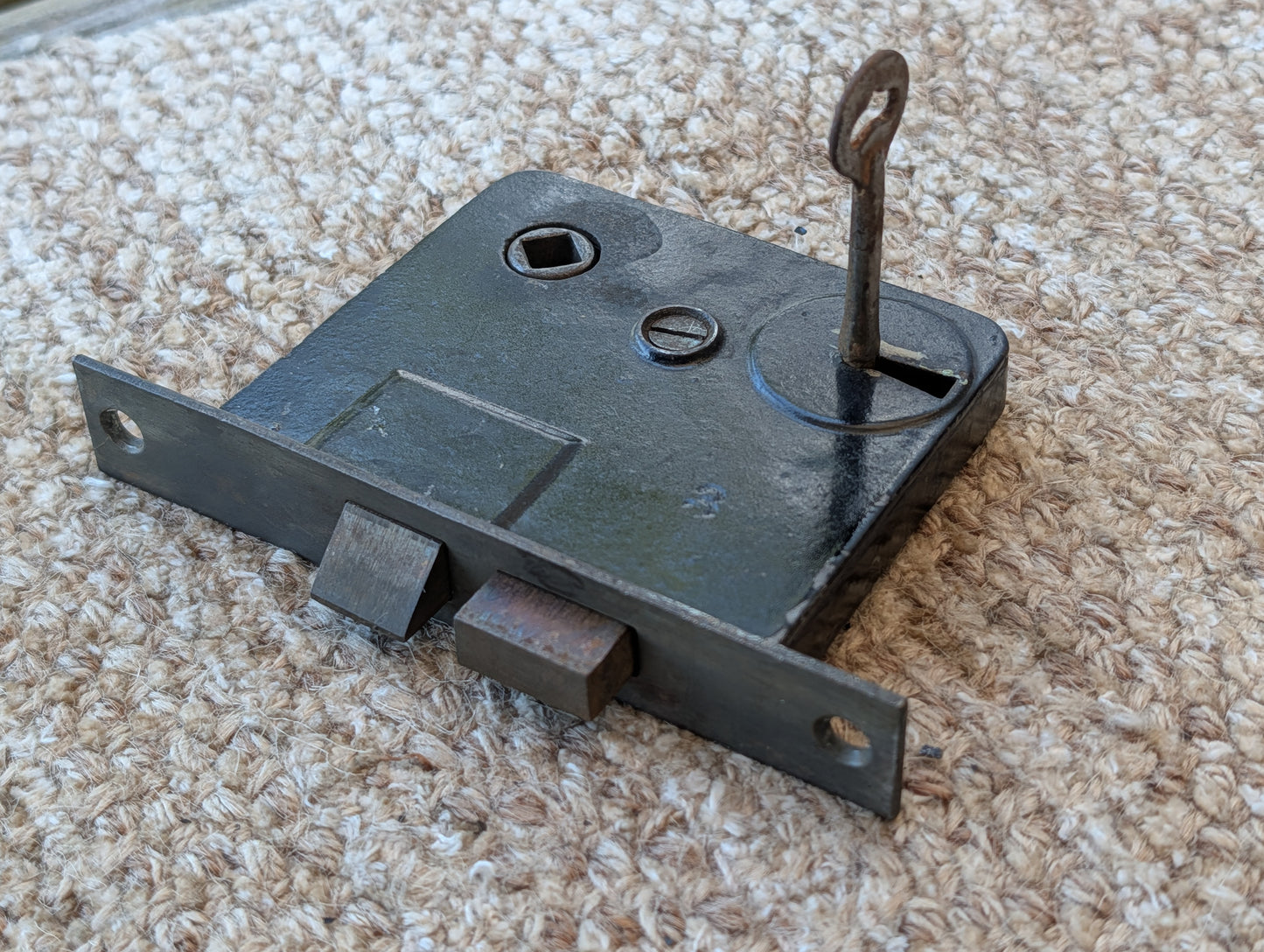 Antique Interior Mortise Lock Door Hardware #3 U S With Key