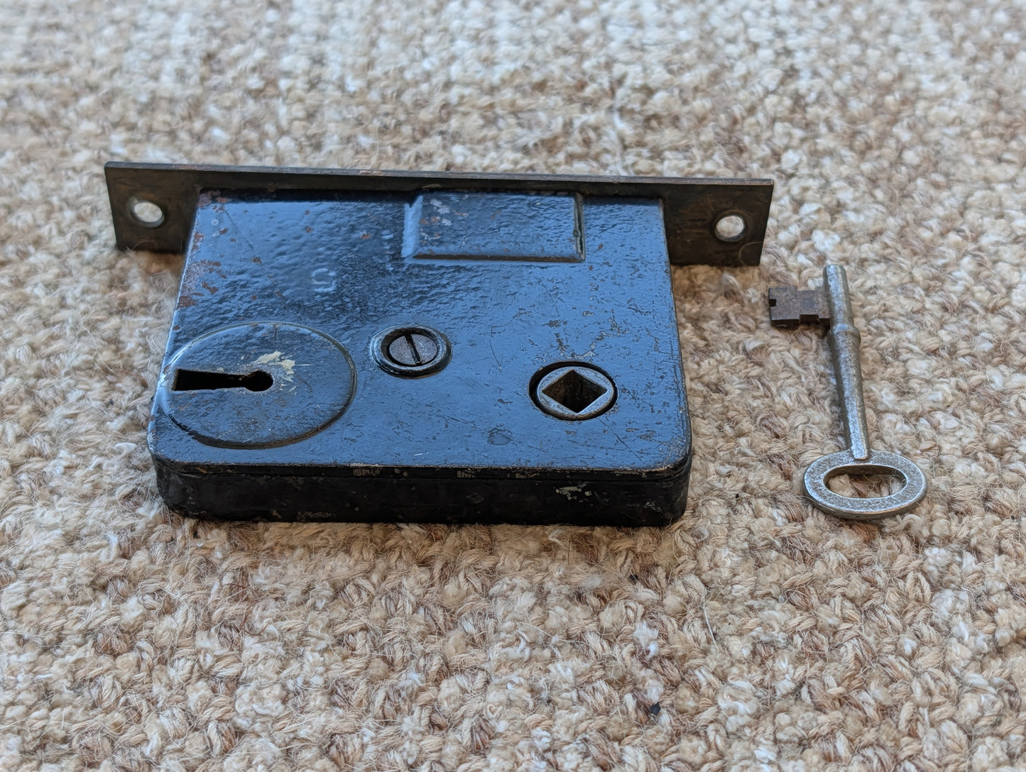 Antique Interior Mortise Lock Door Hardware #0 With Key