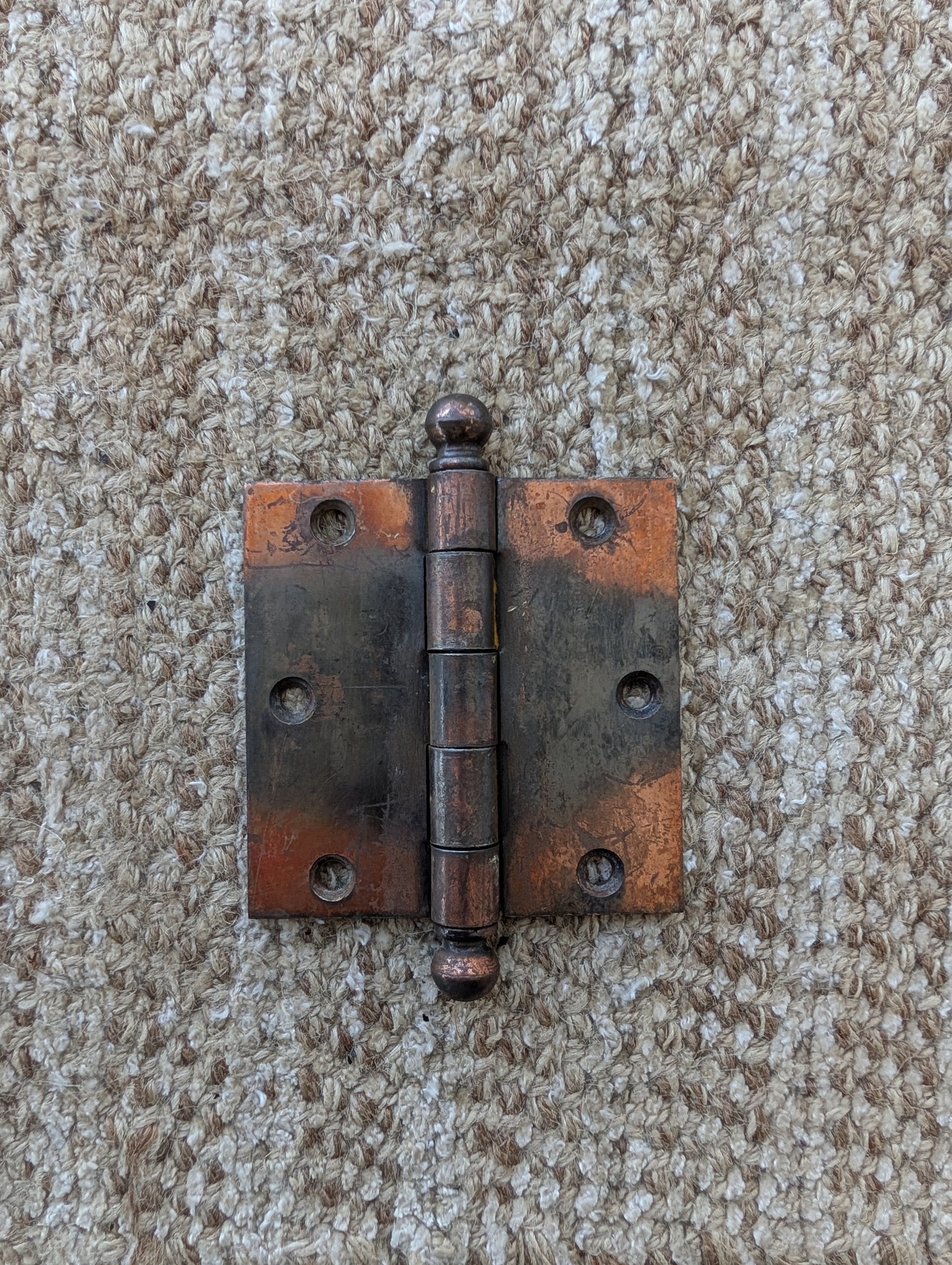 Antique 3 1/2" x 3 1/2" National Ball Tip Door Hinge Original Steel Hardware Sold Individually