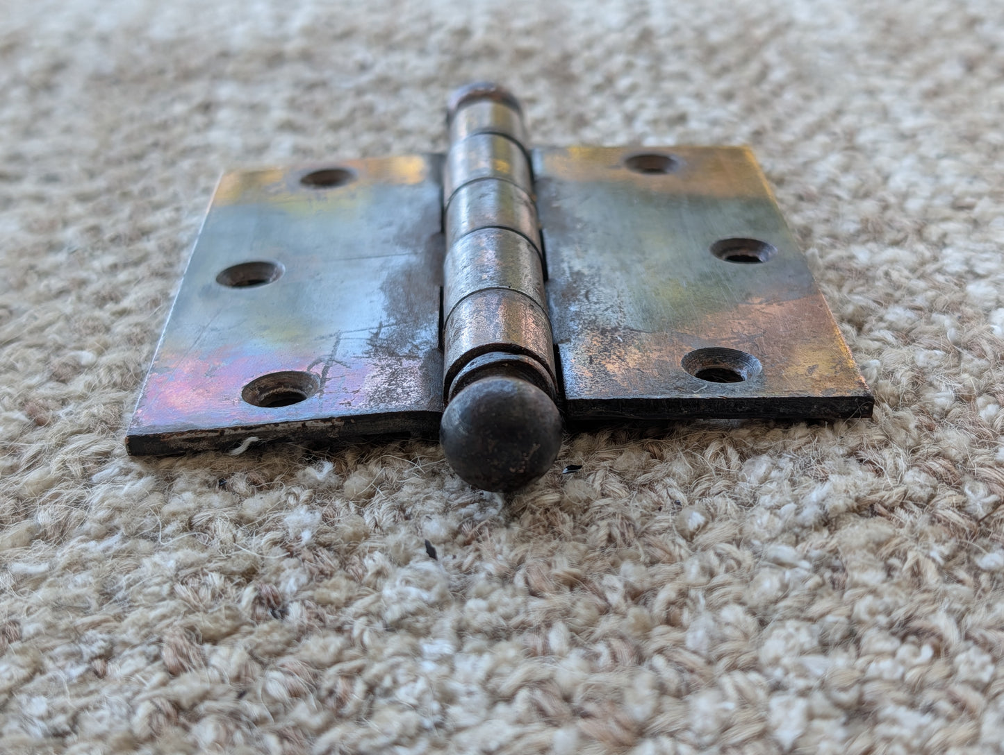 Antique 3 1/2" x 3 1/2" National Ball Tip Door Hinge Original Steel Hardware Sold Individually