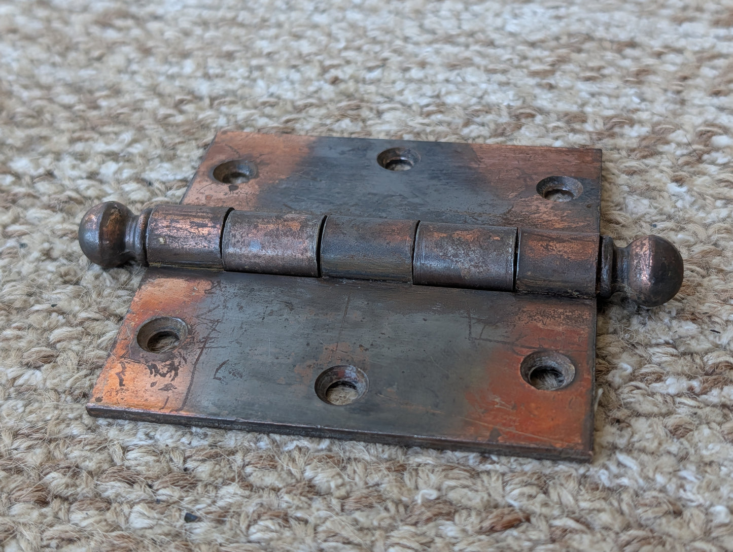 Antique 3 1/2" x 3 1/2" National Ball Tip Door Hinge Original Steel Hardware Sold Individually