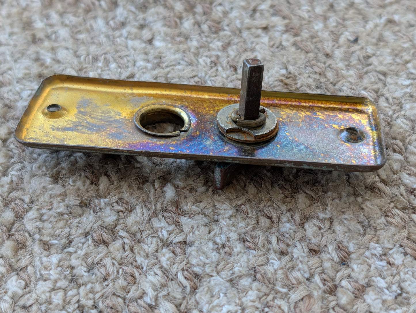 Antique Passage Mortise With Brass Door Knob, Lever and Plates