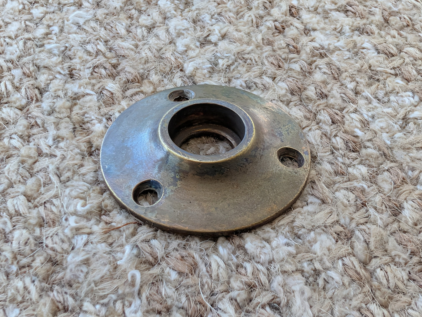 1 15/16" Antique Cast Brass Rosette Escutcheon For Door Knob