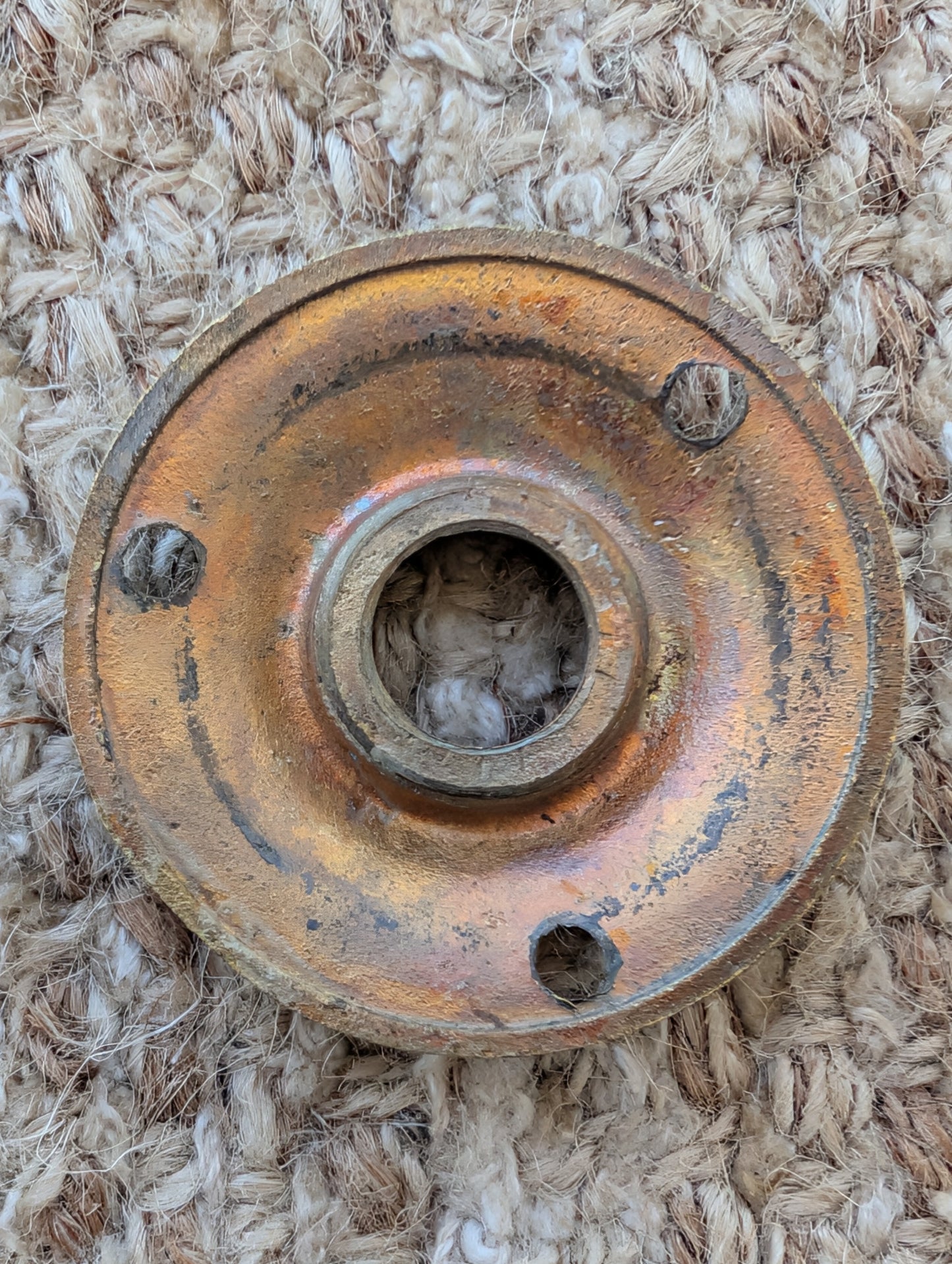 1 15/16" Antique Cast Brass Rosette Escutcheon For Door Knob