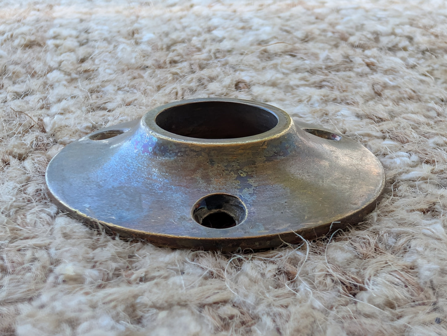 1 15/16" Antique Cast Brass Rosette Escutcheon For Door Knob
