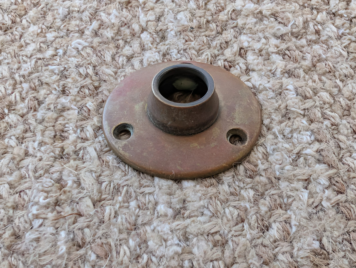 2 1/4" Antique Yale Cast Brass Rosette Escutcheon For Door Knob
