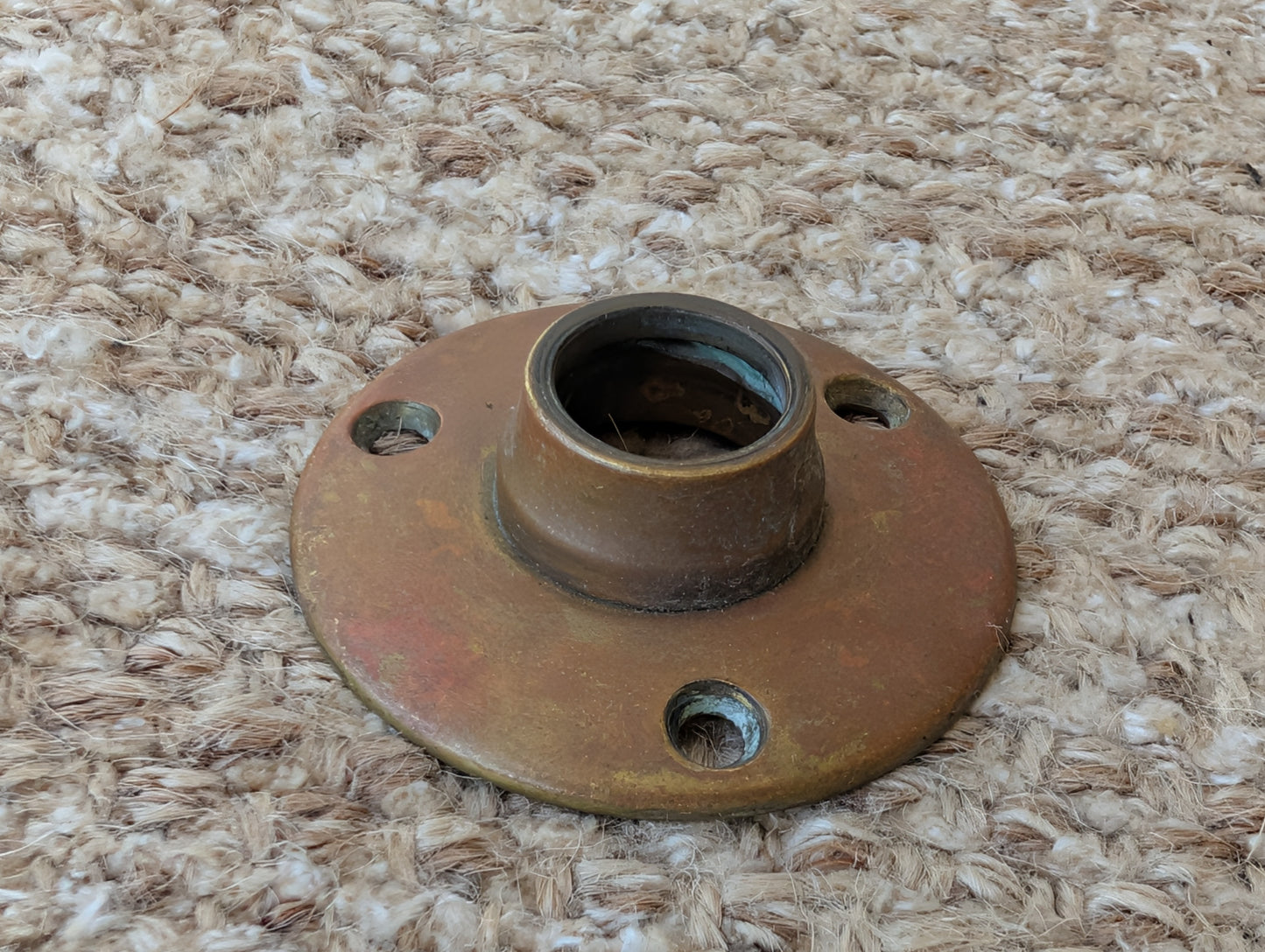 2 1/4" Antique Yale Cast Brass Rosette Escutcheon For Door Knob