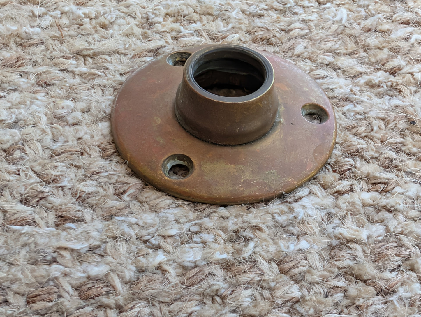 2 1/4" Antique Yale Cast Brass Rosette Escutcheon For Door Knob