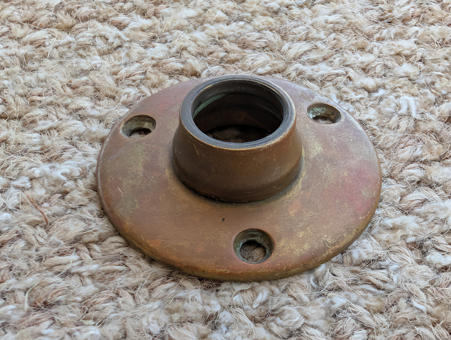 2 1/4" Antique Yale Cast Brass Rosette Escutcheon For Door Knob