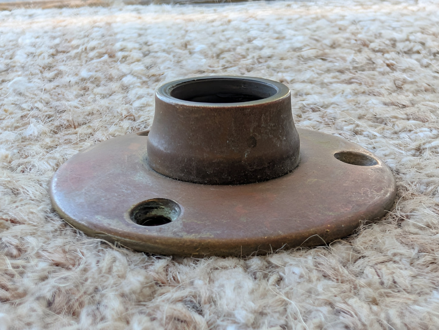 2 1/4" Antique Yale Cast Brass Rosette Escutcheon For Door Knob