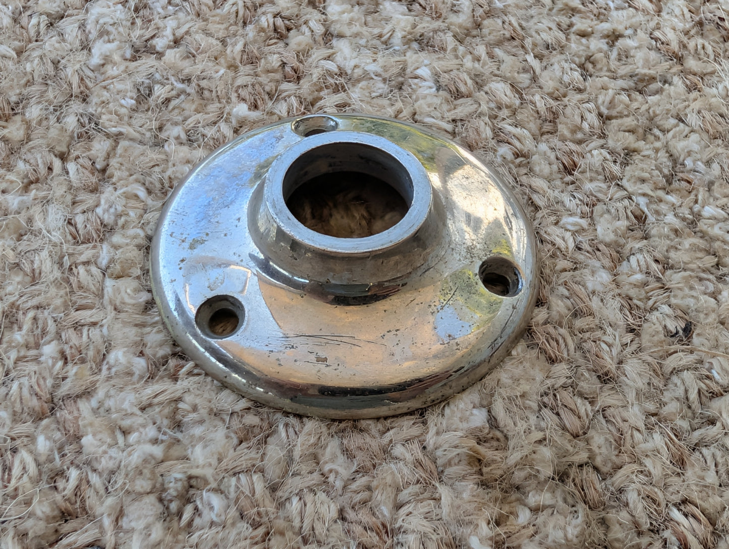 2 3/16" Antique Yale Cast Brass Rosette Escutcheon For Door Knob