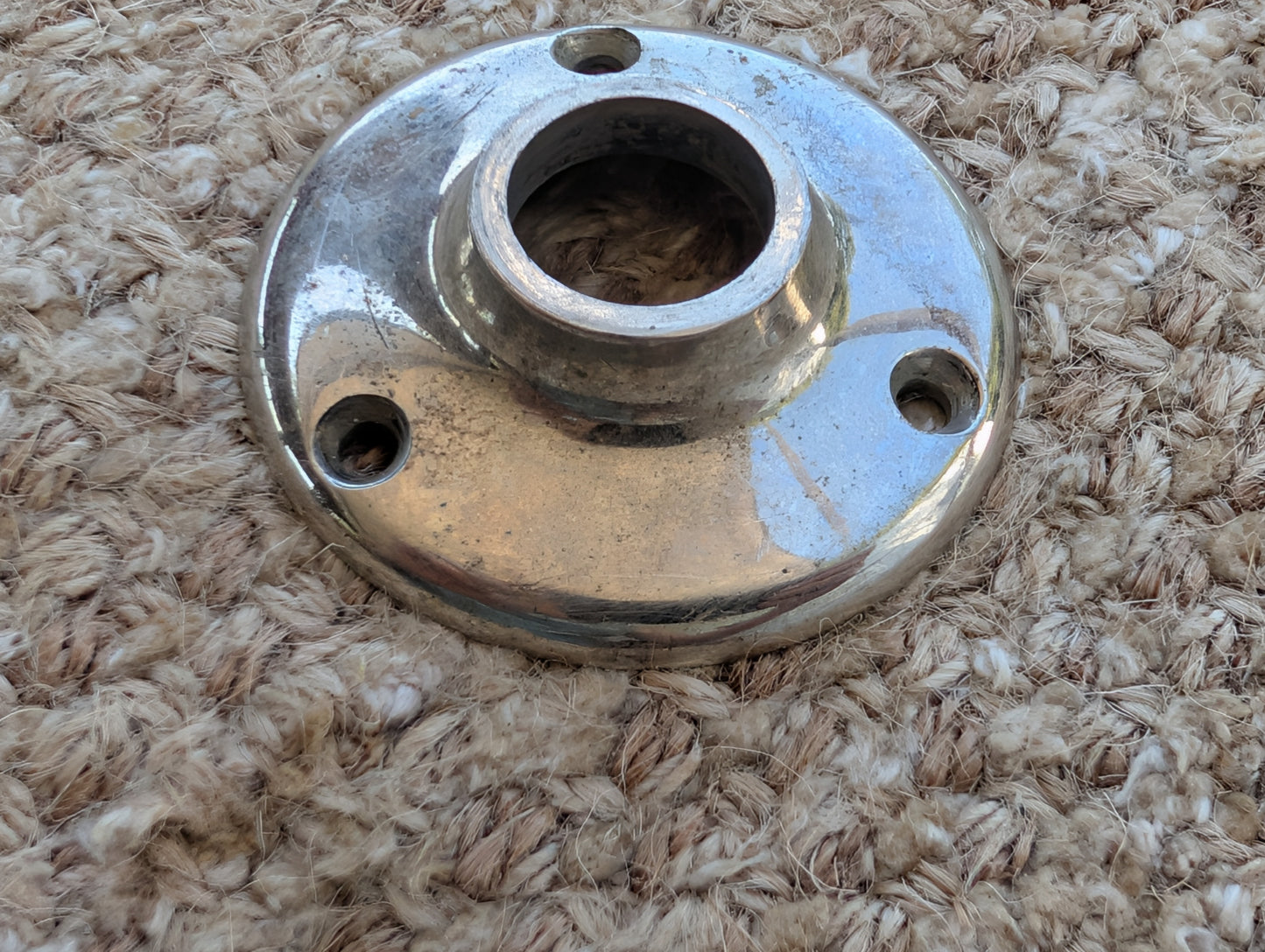 2 3/16" Antique Yale Cast Brass Rosette Escutcheon For Door Knob