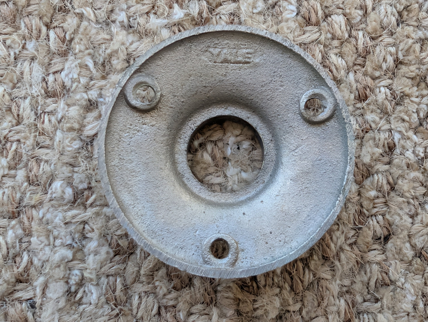 2 3/16" Antique Yale Cast Brass Rosette Escutcheon For Door Knob