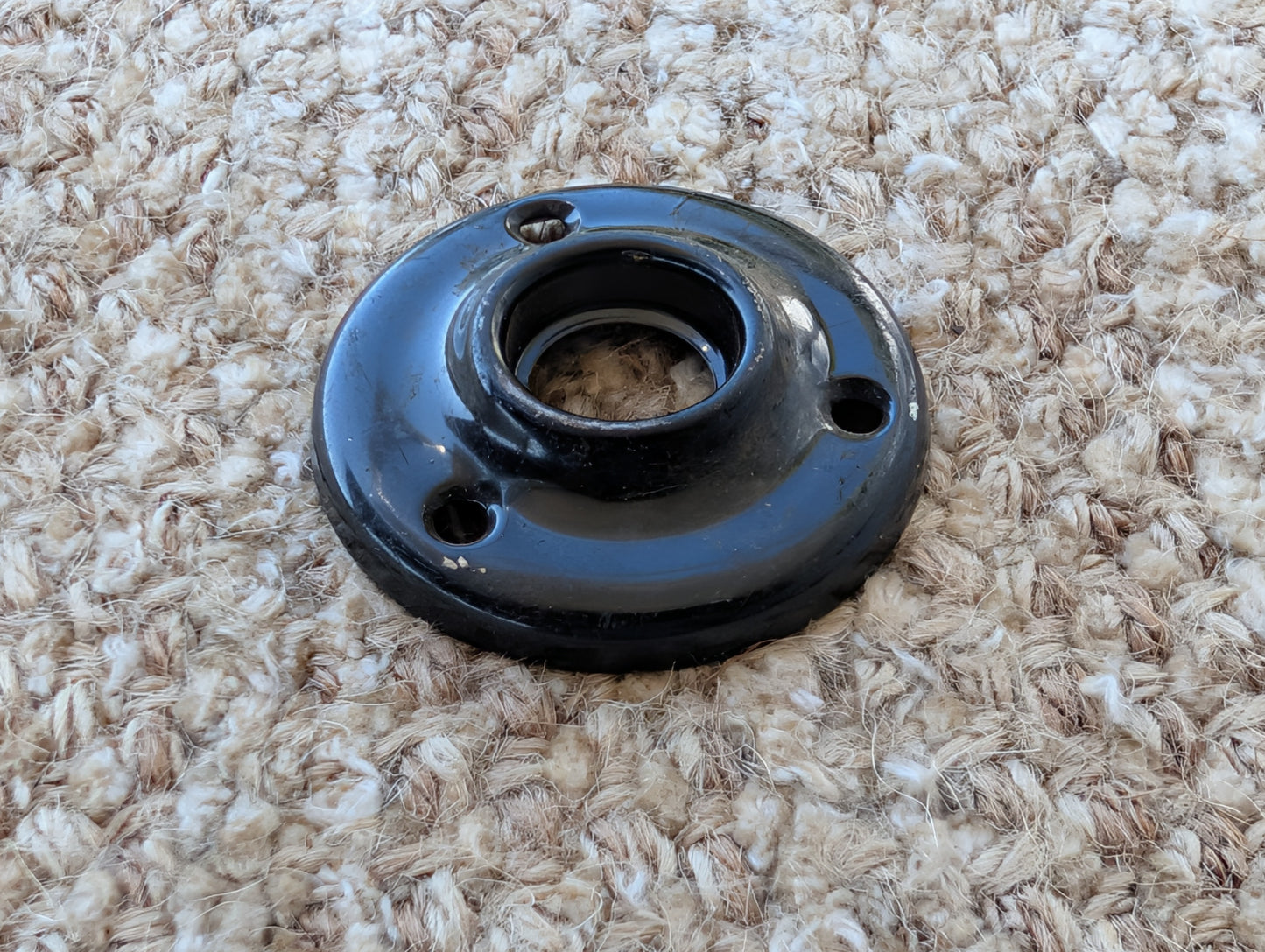 2" Antique Black Steel Rosette Escutcheon For Door Knob