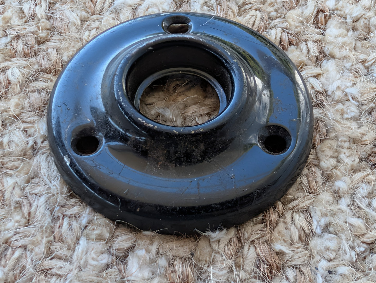 2" Antique Black Steel Rosette Escutcheon For Door Knob