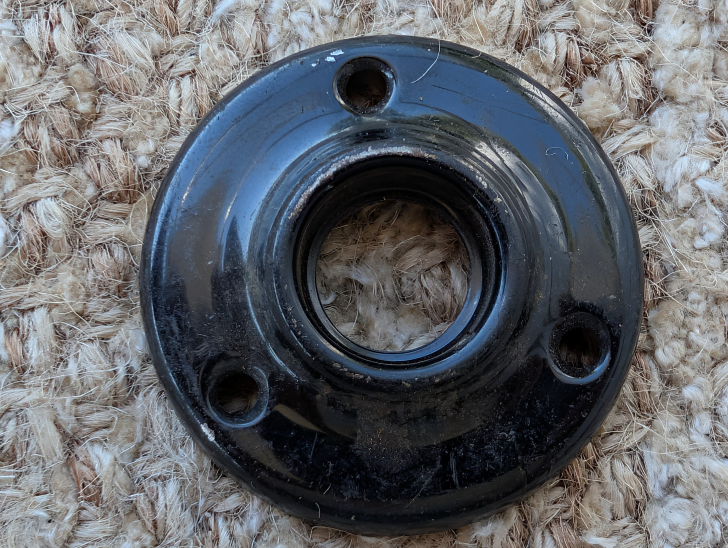 2" Antique Black Steel Rosette Escutcheon For Door Knob