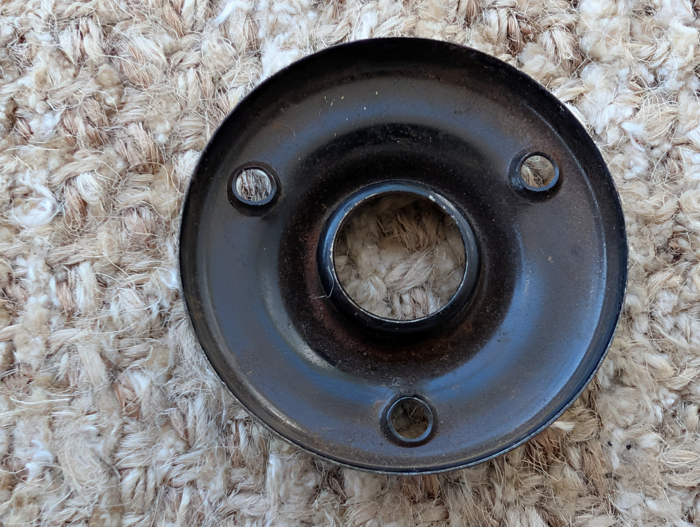 2" Antique Black Steel Rosette Escutcheon For Door Knob