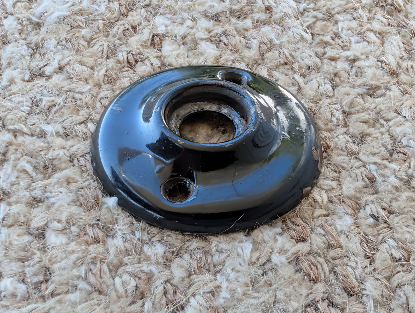 2" Antique Black Steel Rosette Escutcheon For Door Knob