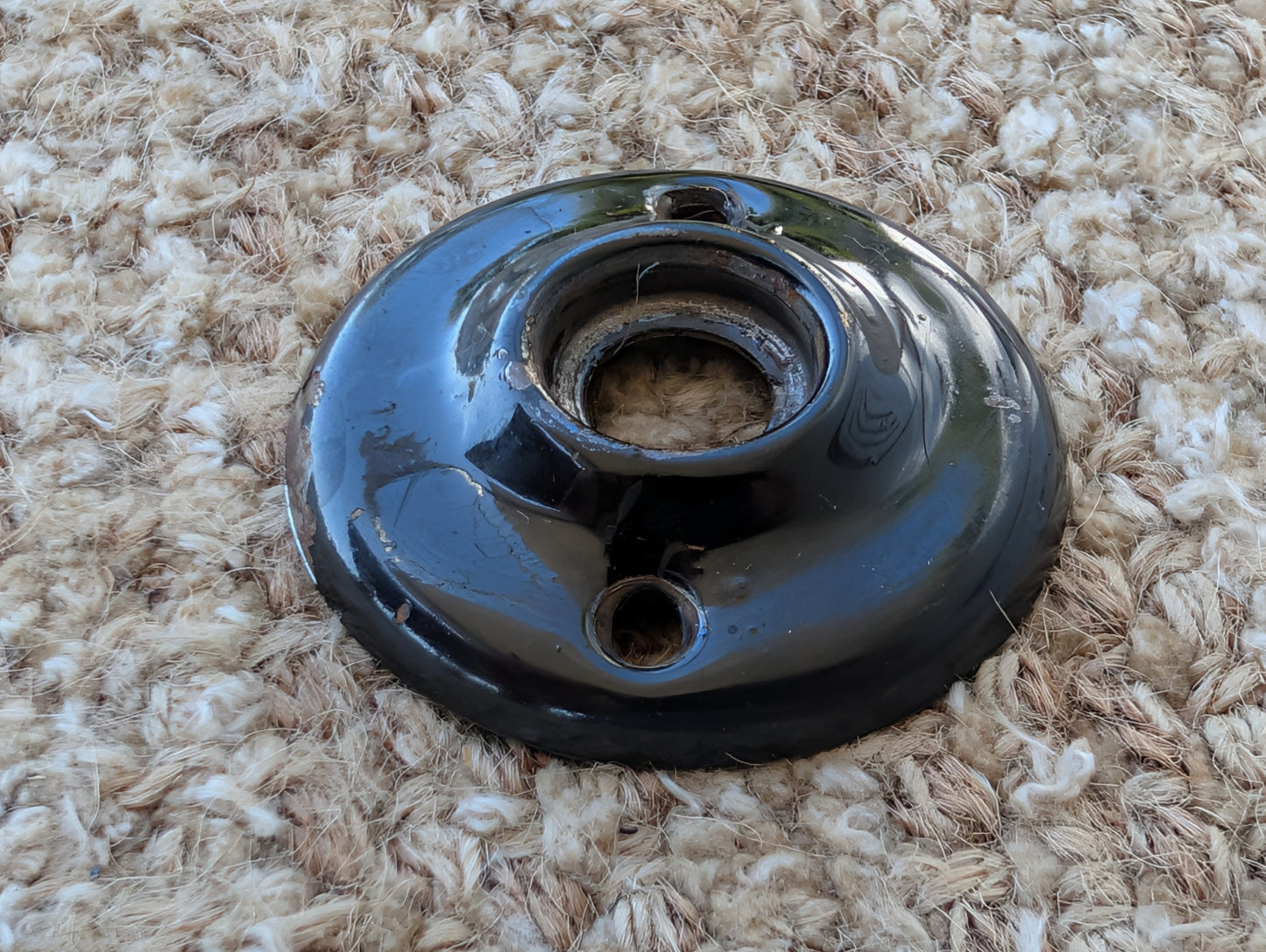 2" Antique Black Steel Rosette Escutcheon For Door Knob