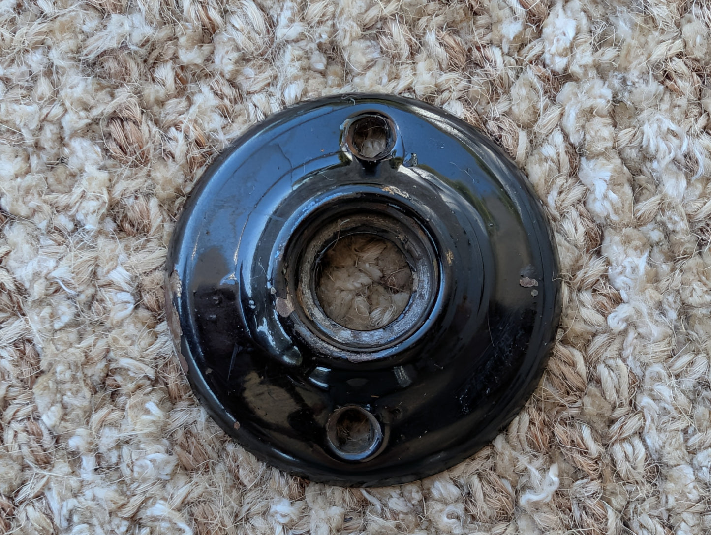 2" Antique Black Steel Rosette Escutcheon For Door Knob
