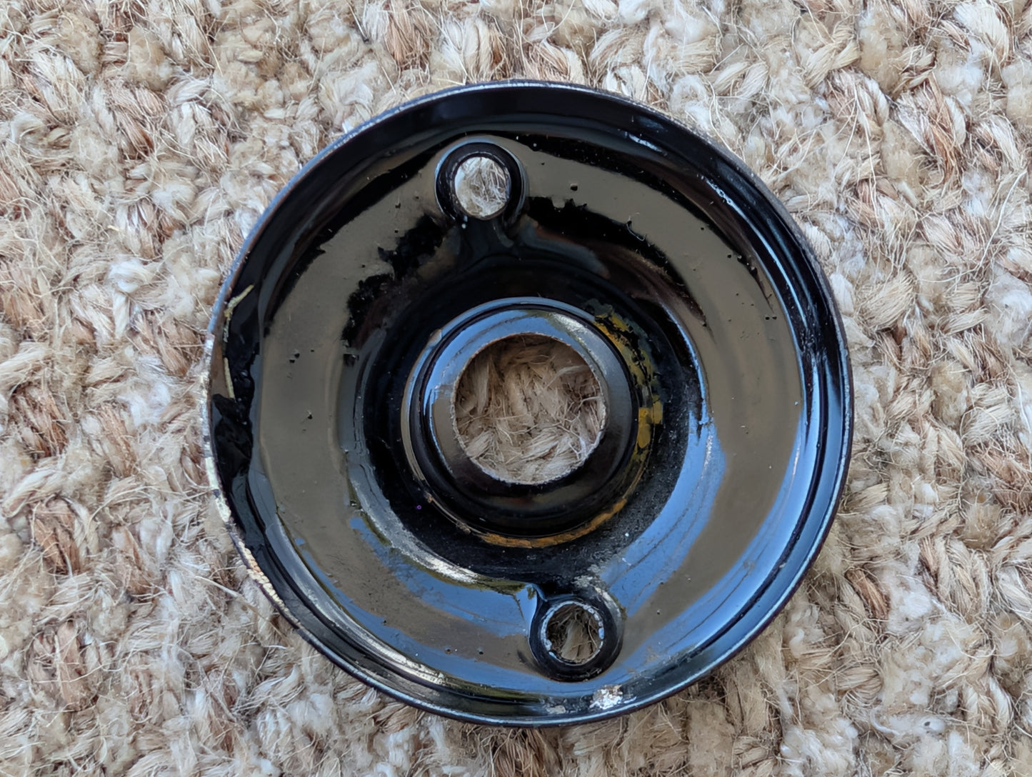 2" Antique Black Steel Rosette Escutcheon For Door Knob