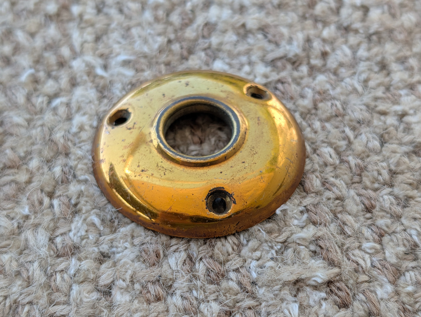 2" Antique Stamped Brass Rosette Escutcheon For Door Knob