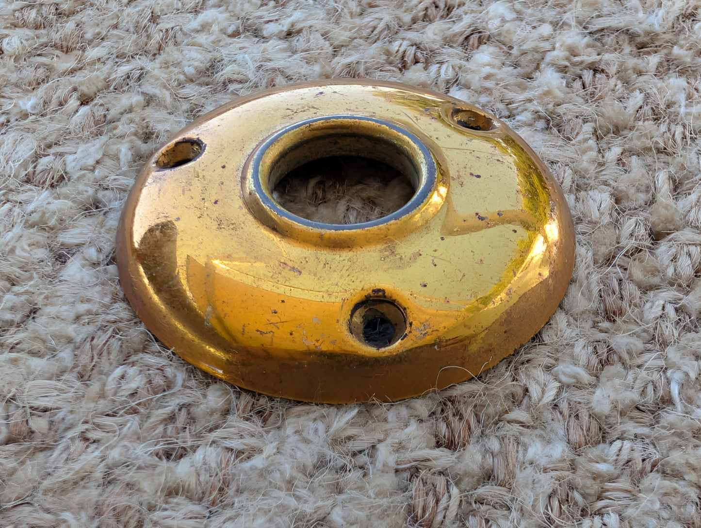 2" Antique Stamped Brass Rosette Escutcheon For Door Knob