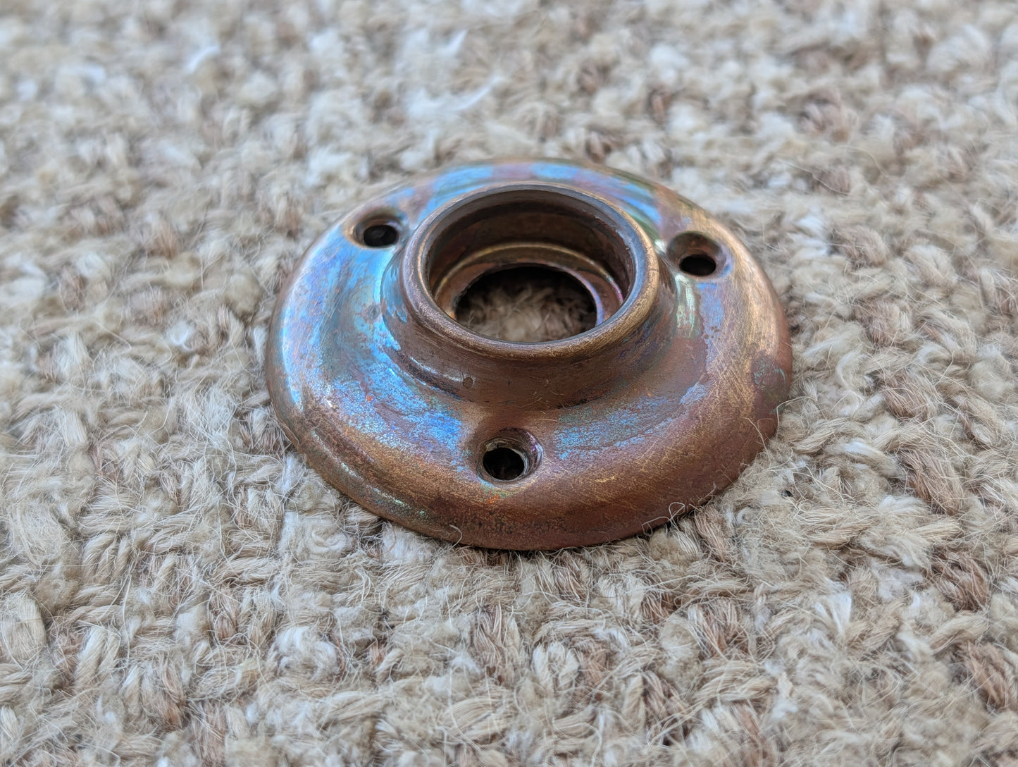 2 1/8" Antique Stamped Brass Rosette Escutcheon For Door Knob