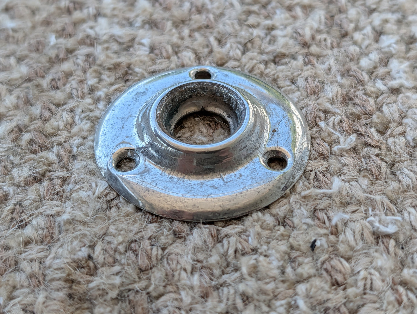1 7/8" Antique Stamped Brass Rosette Escutcheon For Door Knob