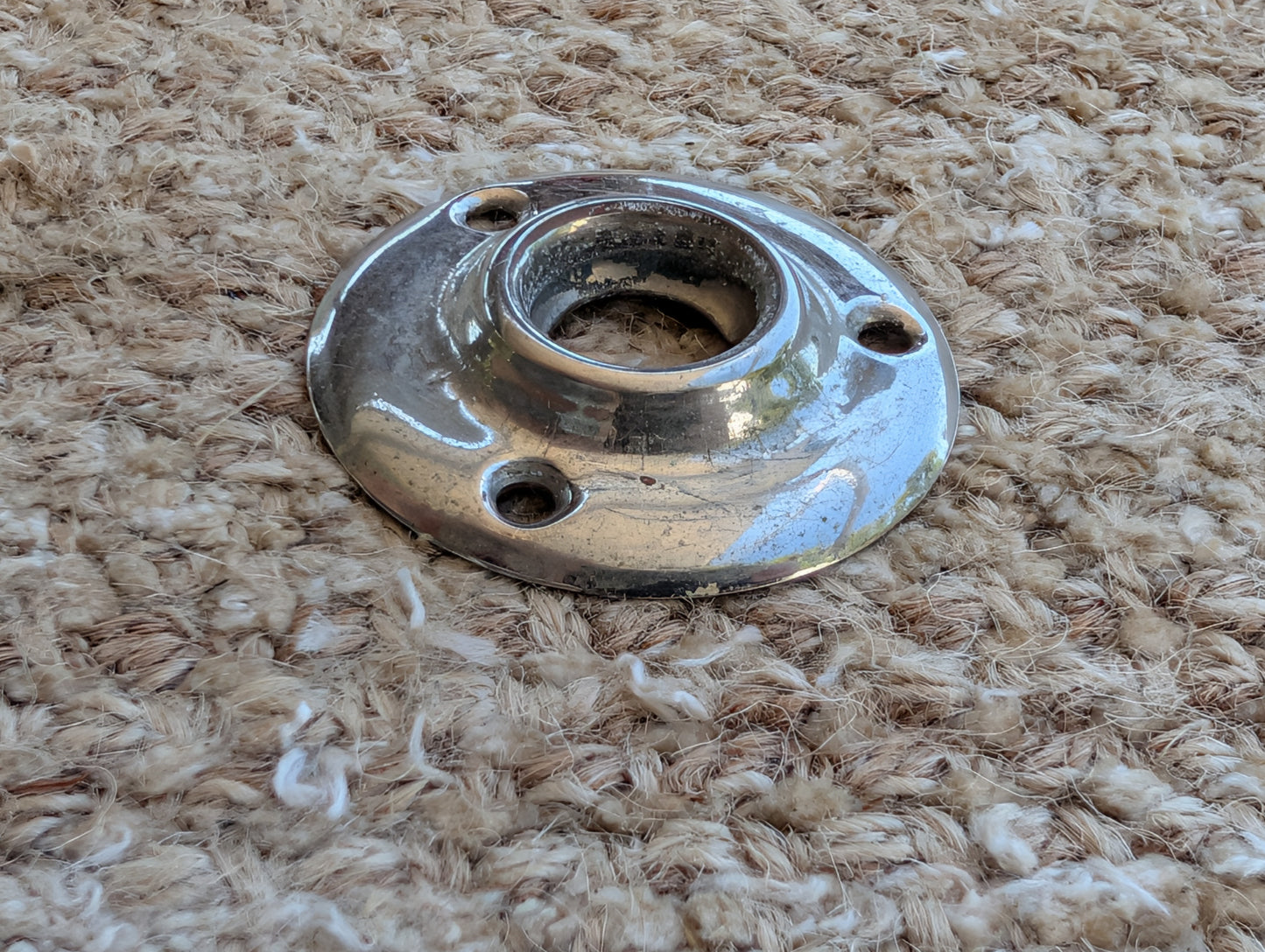 1 7/8" Antique Stamped Brass Rosette Escutcheon For Door Knob