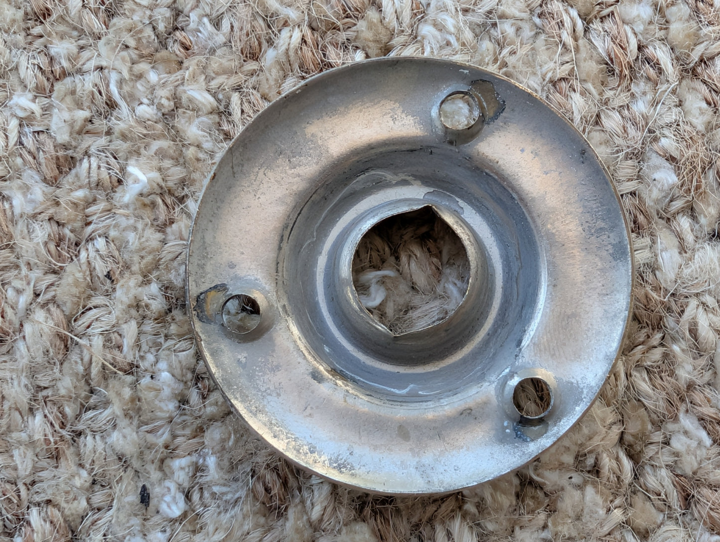 1 7/8" Antique Stamped Brass Rosette Escutcheon For Door Knob