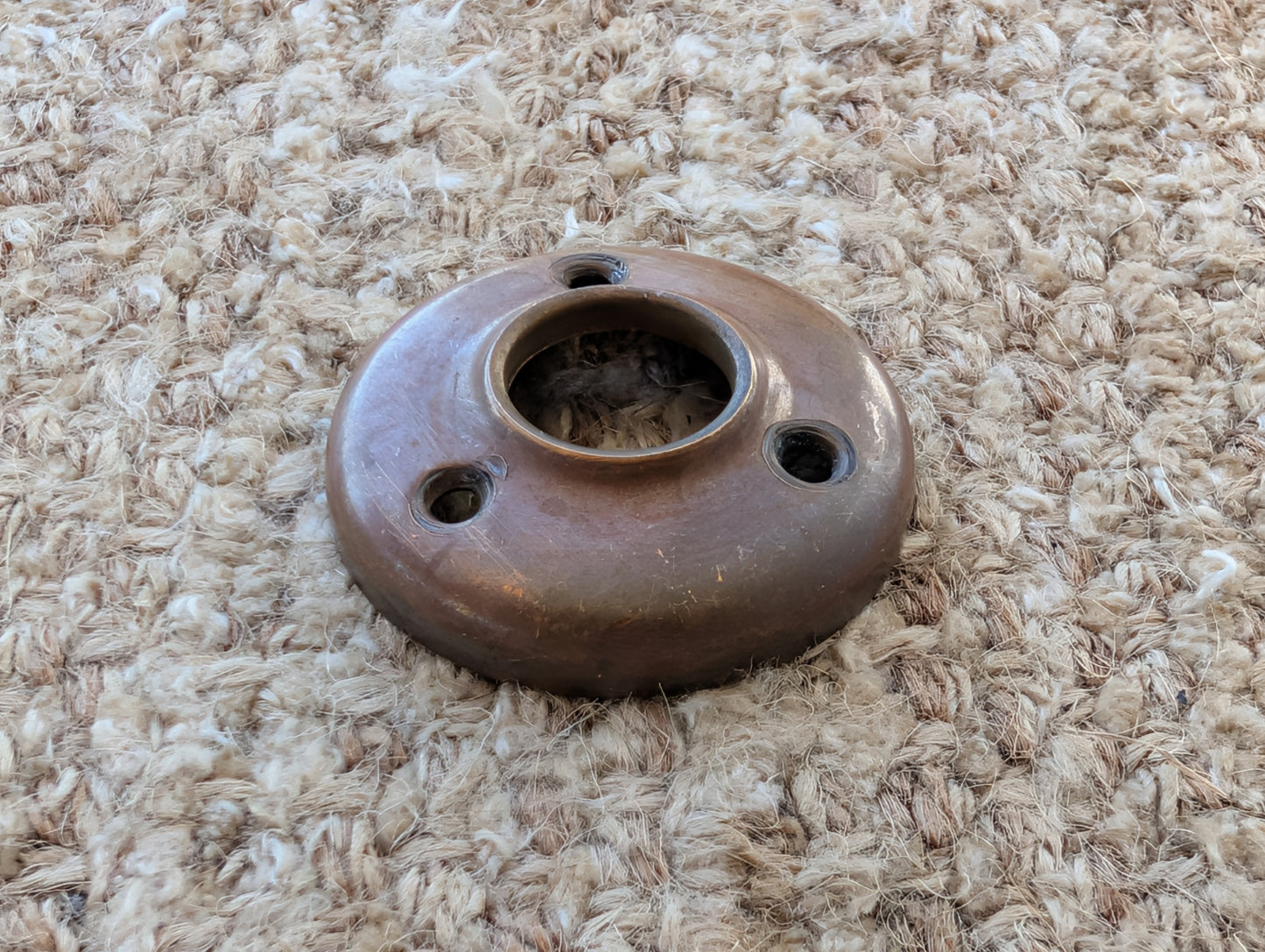 1 7/8" Antique Stamped Brass Rosette Escutcheon For Door Knob