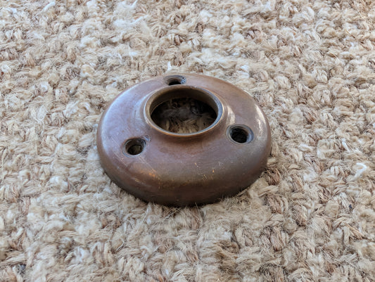 1 7/8" Antique Stamped Brass Rosette Escutcheon For Door Knob