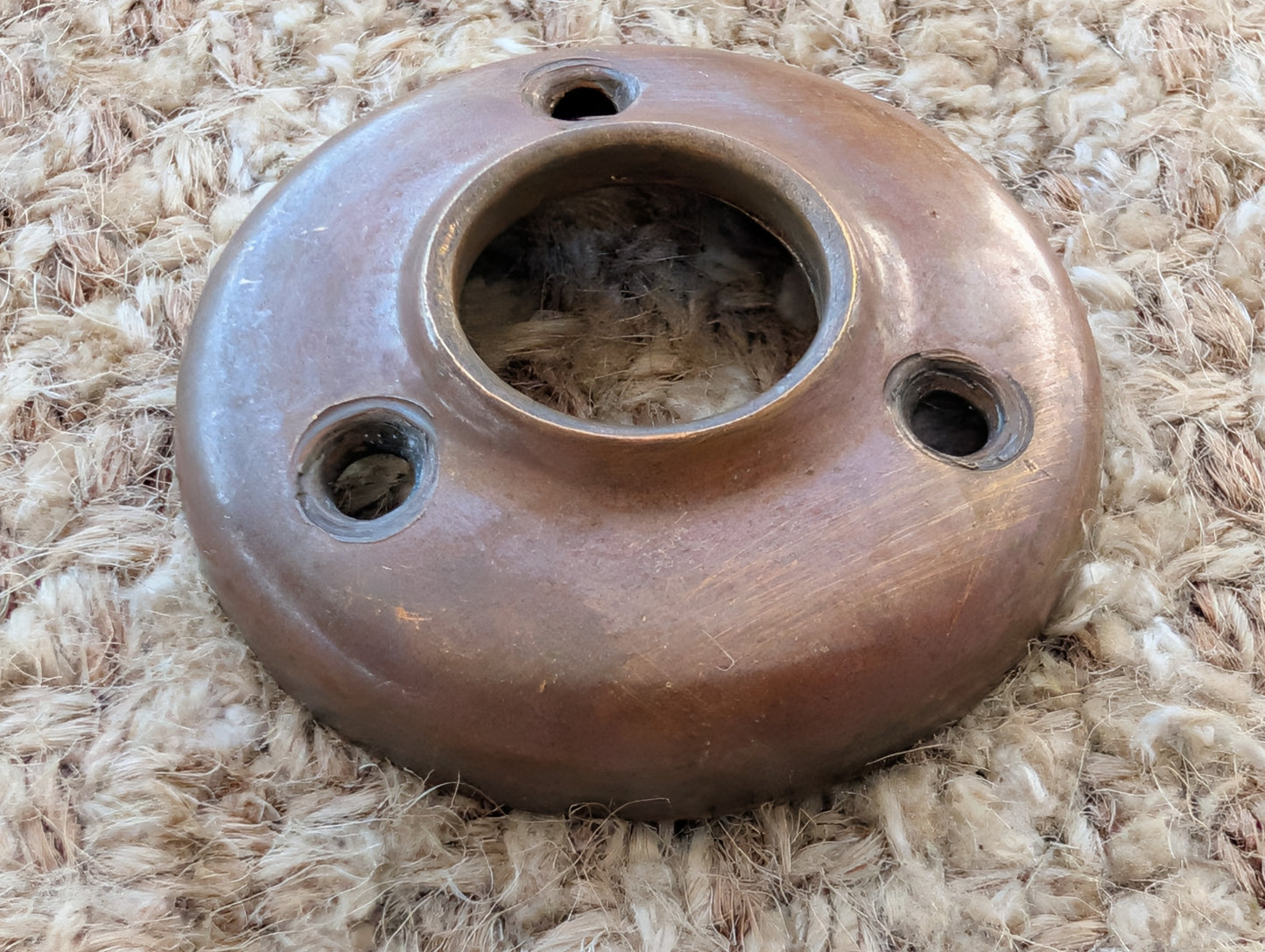 1 7/8" Antique Stamped Brass Rosette Escutcheon For Door Knob