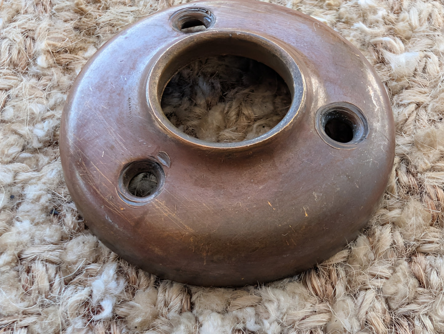 1 7/8" Antique Stamped Brass Rosette Escutcheon For Door Knob