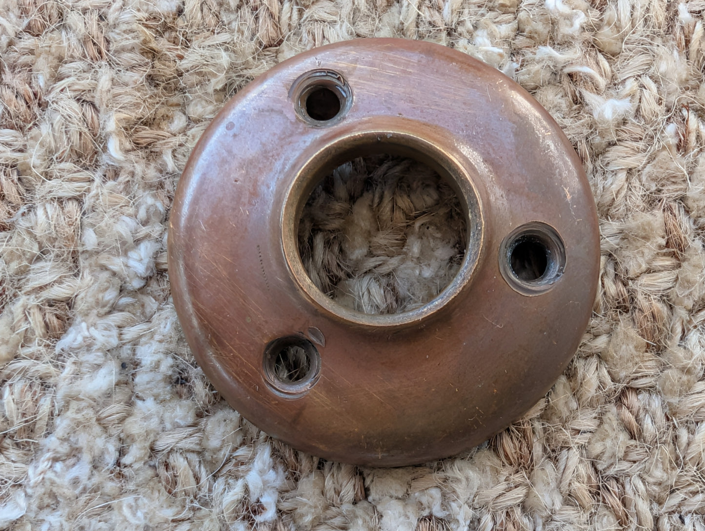 1 7/8" Antique Stamped Brass Rosette Escutcheon For Door Knob