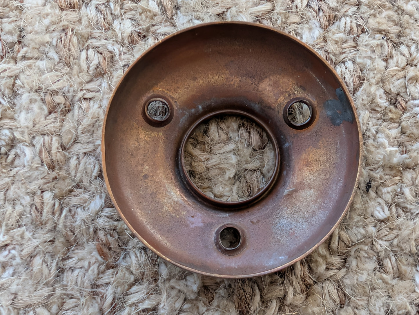 1 7/8" Antique Stamped Brass Rosette Escutcheon For Door Knob