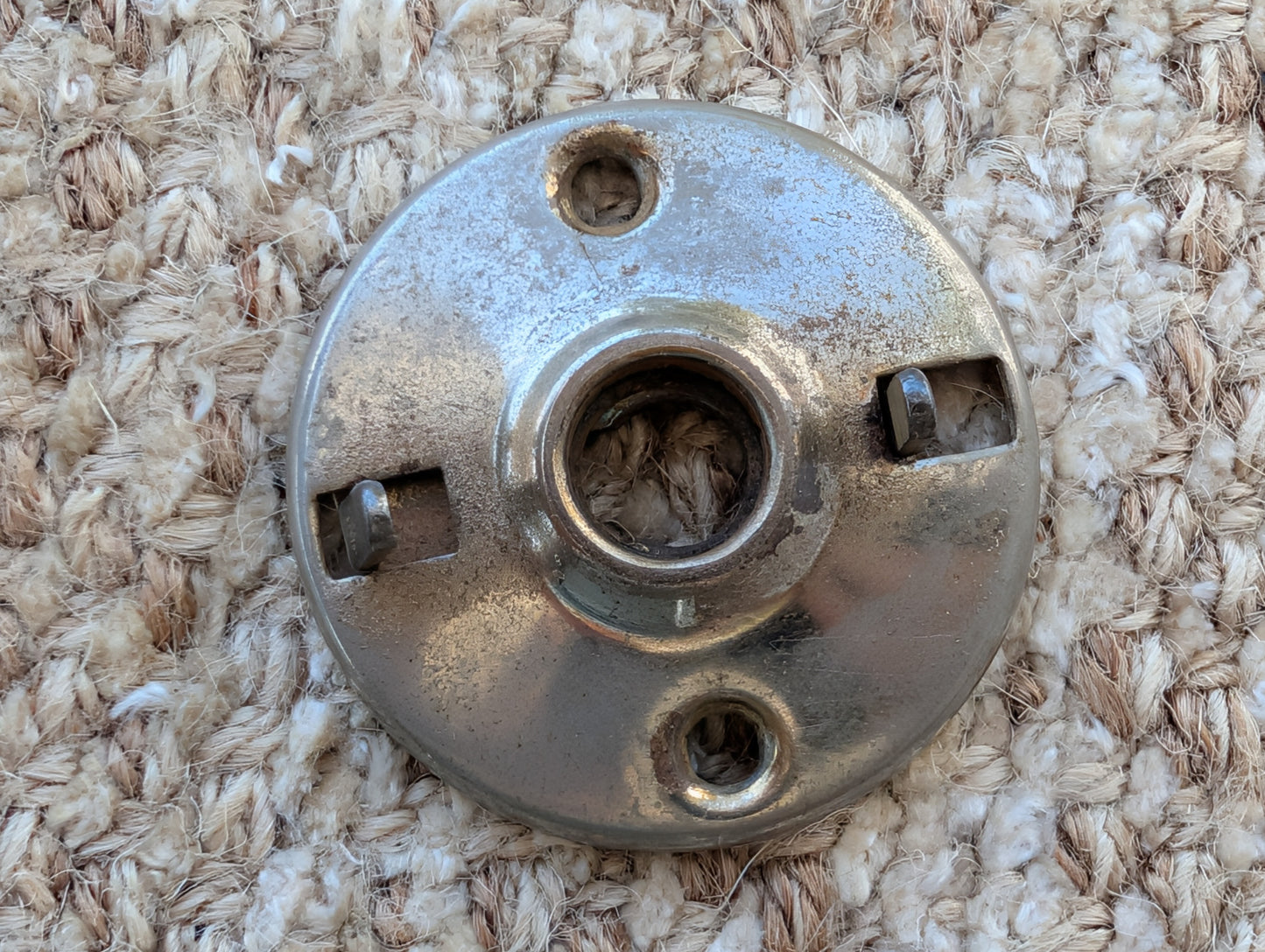 2" Antique  Stamped Steel Rosette Escutcheon For Door Knob With Stop Pins