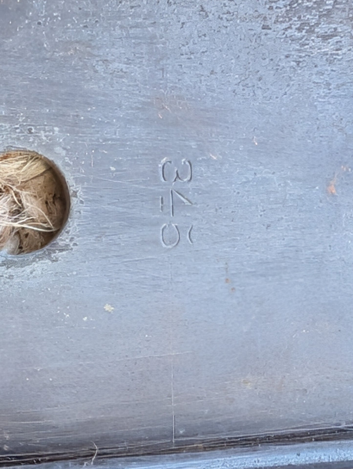 Pair Of Antique 1 7/8" x 5 3/4" Steel Door Knob Plate Hardware #345