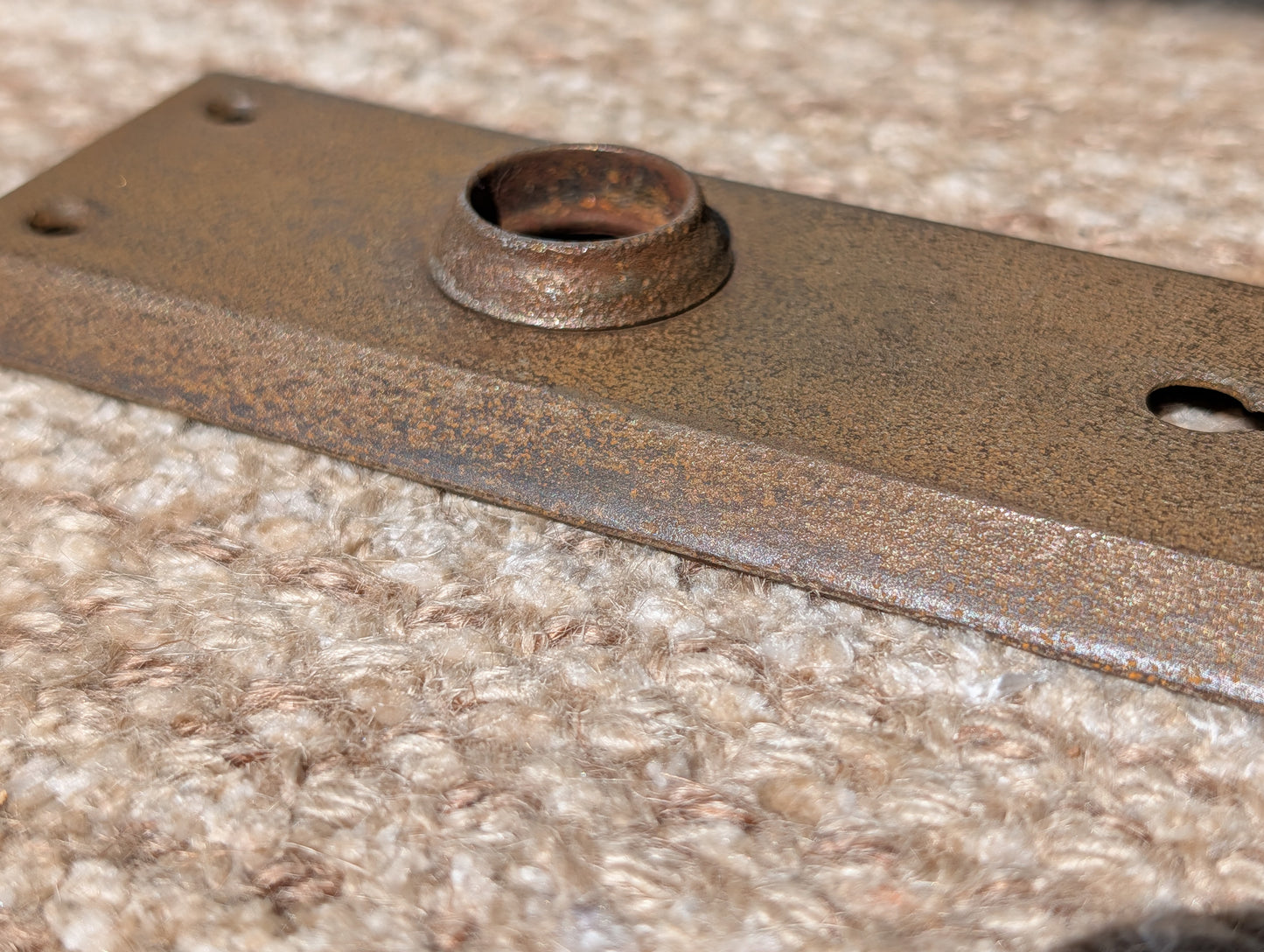 2 1/4" x 7" Antique Stamped Steel Door Knob Plate