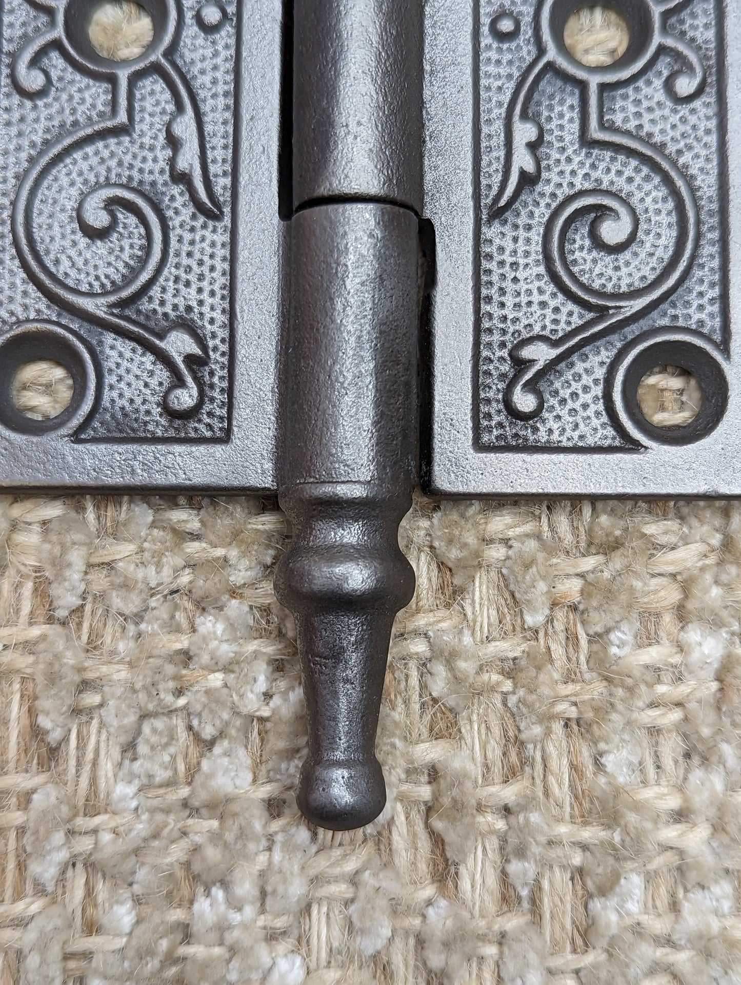 3 1/2" x 3" Antique Ornate Cast Iron Steeple Hinges