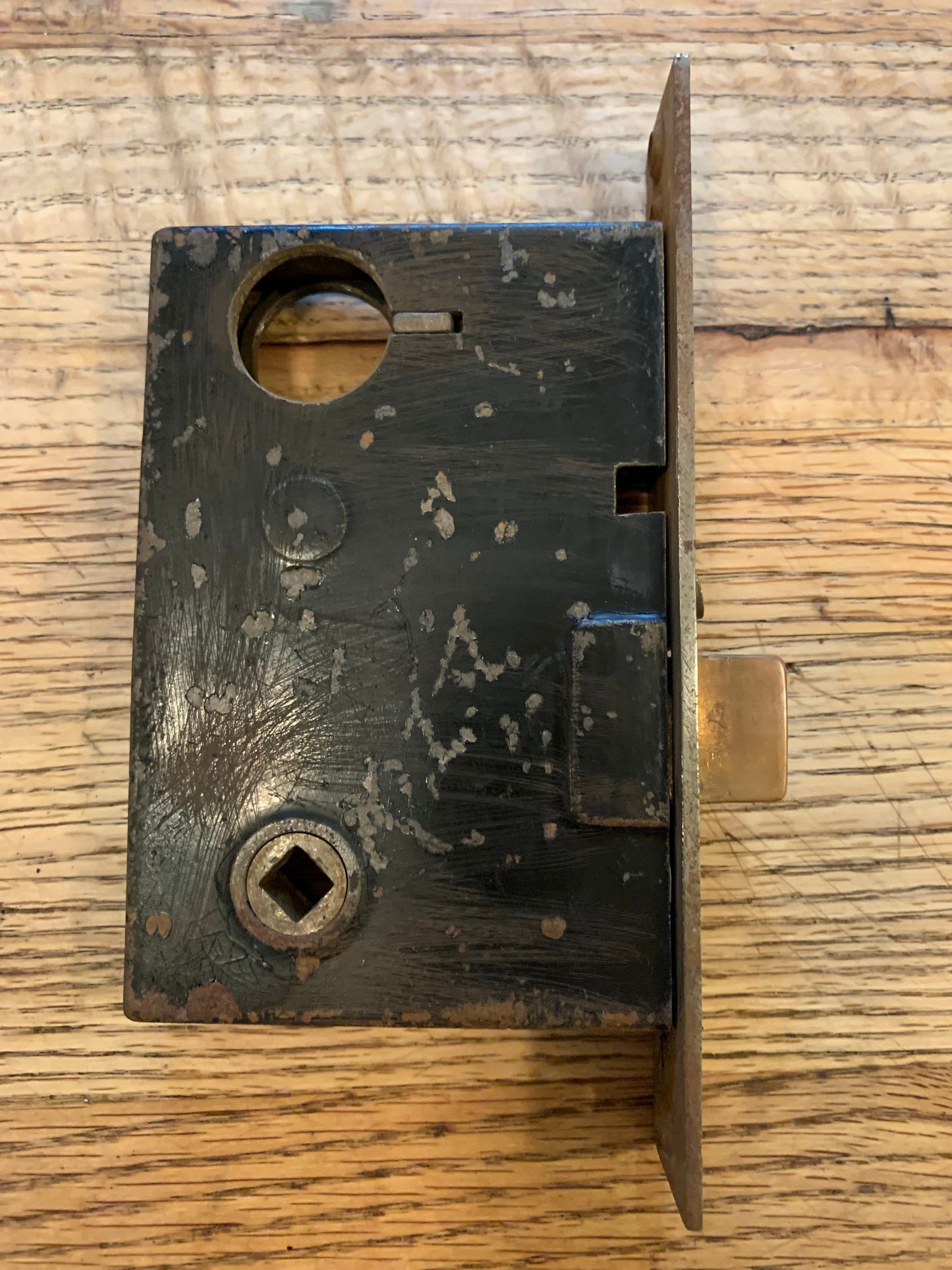 Antique Sargent Co. Easy Spring Exterior Mortise Lock With Brass Face Plate