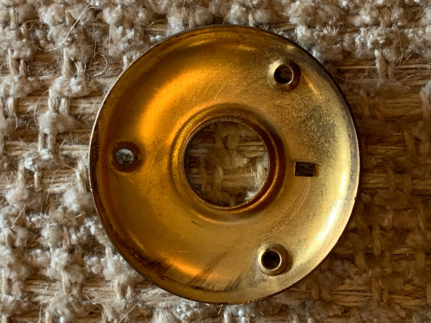 2 1/8" Antique Stamped Brass Rosette Escutcheon For Door Knob